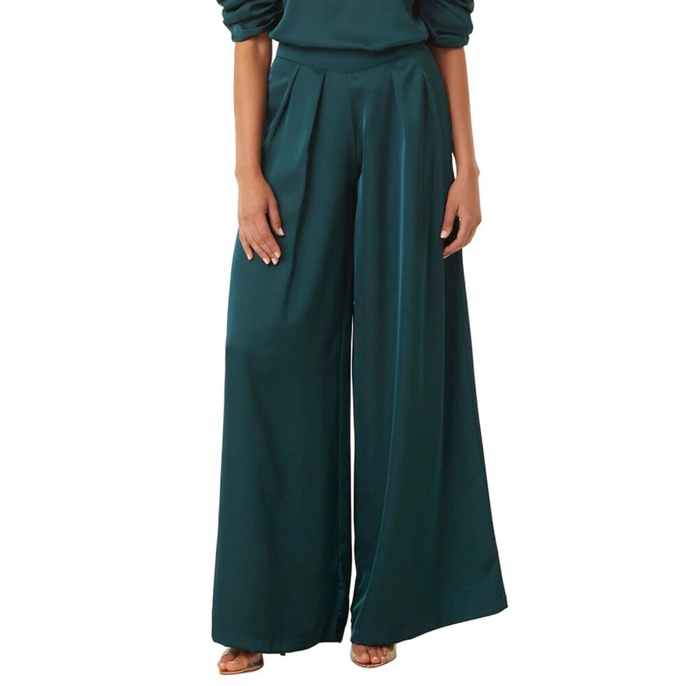 MISA Los Angeles Filippa Pant Emerald Satin